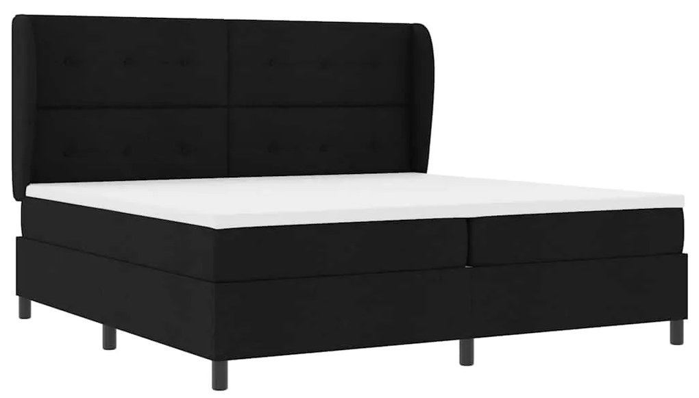 Cama Box com Colchão Preto 200 x 200 cm - Tecido