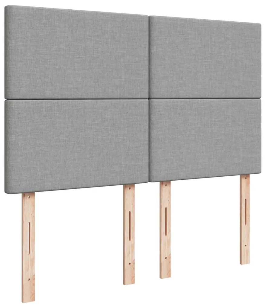 Cama com molas/colchão 140x190 cm tecido cinzento-claro