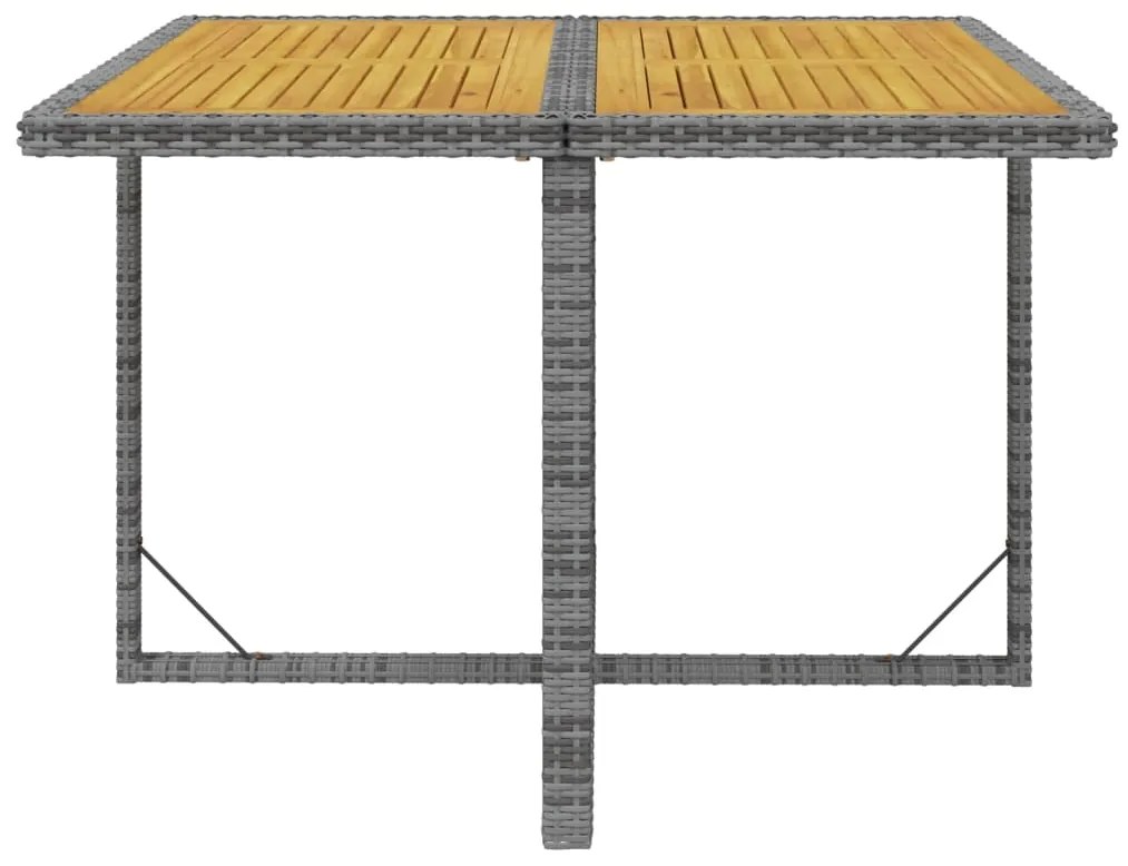 9 pcs conjunto jantar p/ jardim c/ almofadões vime PE cinzento