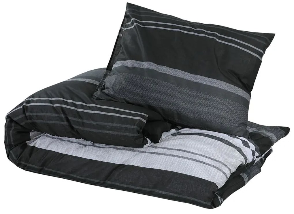 Conjunto de capa de edredão 140x200cm algodão preto e branco