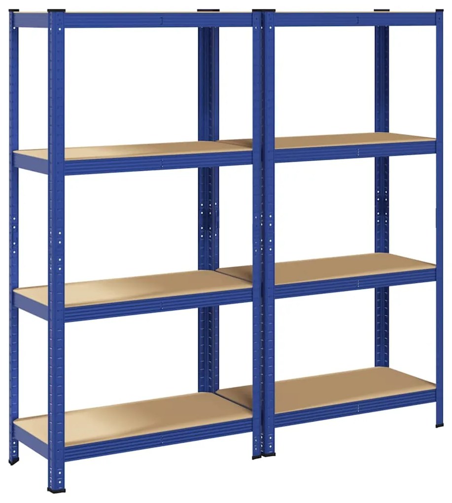 Prateleiras de armazenamento de 4 camadas 2 pcs aço azul