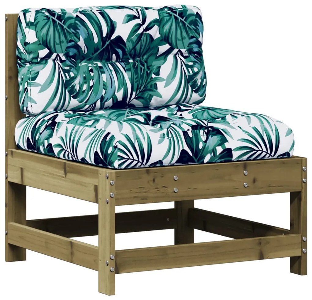 7 pcs conjunto lounge de jardim c/ almofadões pinho impregnado