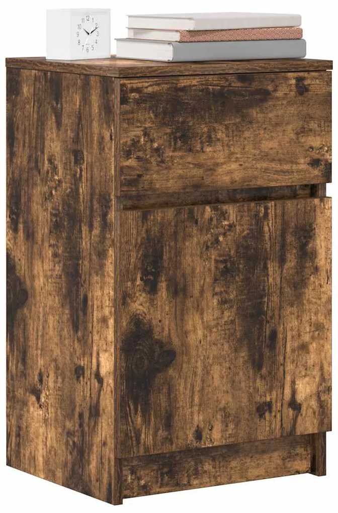 Mesa de cabeceira 39x35x65 cm derivados madeira carvalho fumado