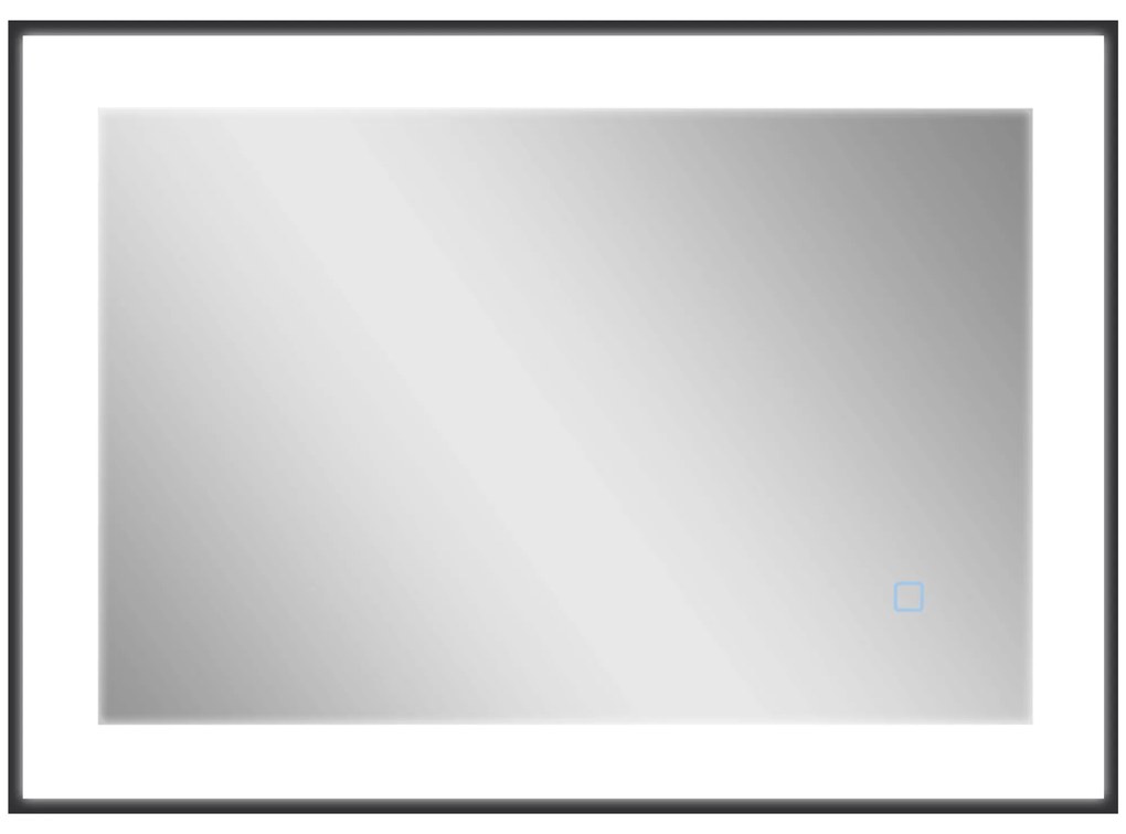 HOMCOM Espelho de Casa de Banho com LED 70x50 cm Iluminação Ajustável Função Anti-Embaciamento Função Memória Preto | Aosom Portugal