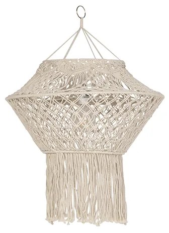 Abajur de Macramé Natural 90 cm Rústico