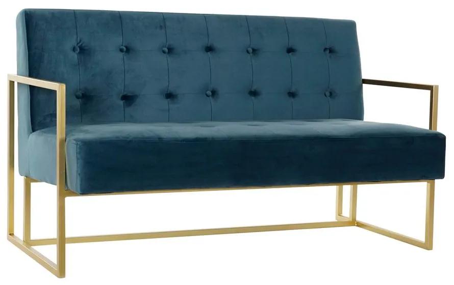 Sofá DKD Home Decor Azul Poliéster Metal Moderno Dourado (128 x 70 x 76 cm)
