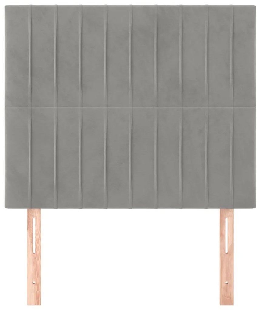 Cabeceira de cama 2 pcs veludo 80x5x78/88 cm cinzento-claro