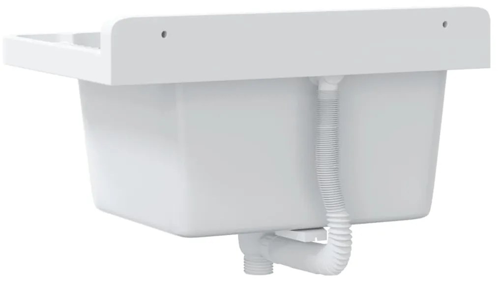 Lavatório de parede 50x35x24 cm resina branco