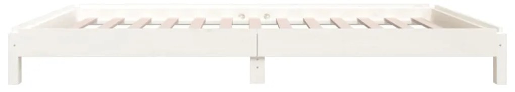 Cama empilhável 75x190 cm madeira de pinho maciça branco