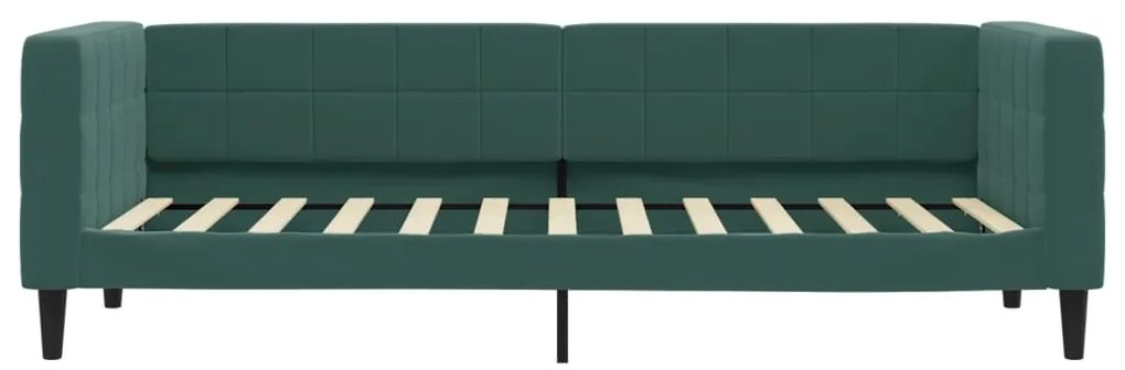 Sofá-cama com colchão 80x200 cm veludo verde-escuro