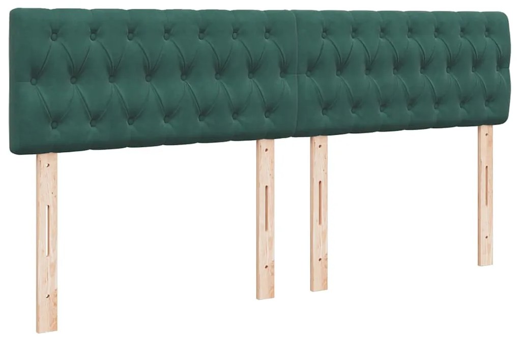Cama com molas/colchão 180x200 cm veludo verde-escuro
