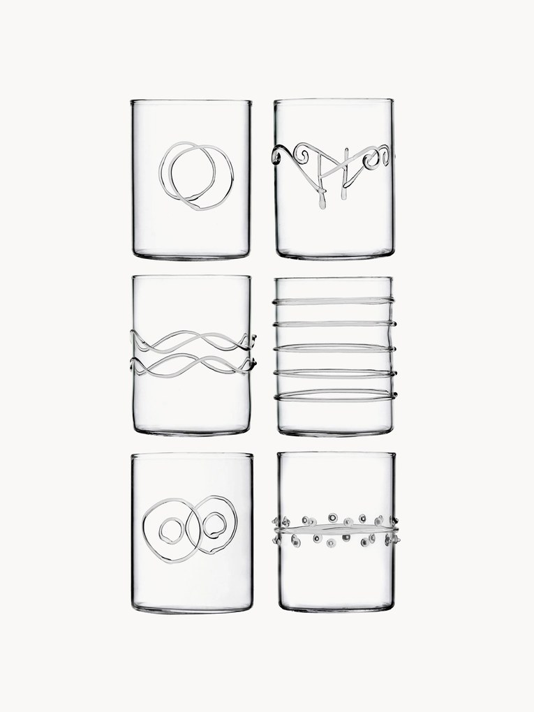 Copos artesanais Deco' Clear, 6 uni.