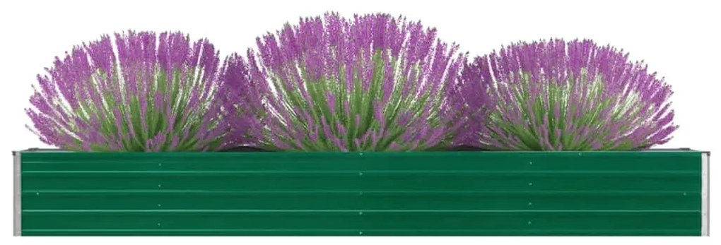 vidaXL Canteiro elevado de jardim aço galvanizado 320x40x45cm verde