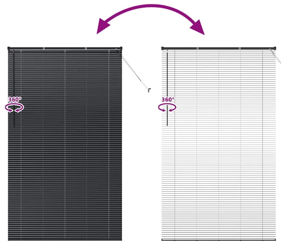 Persiana de Janela com cortinas Outros Manual Preto 135 x 220 cm Alumí