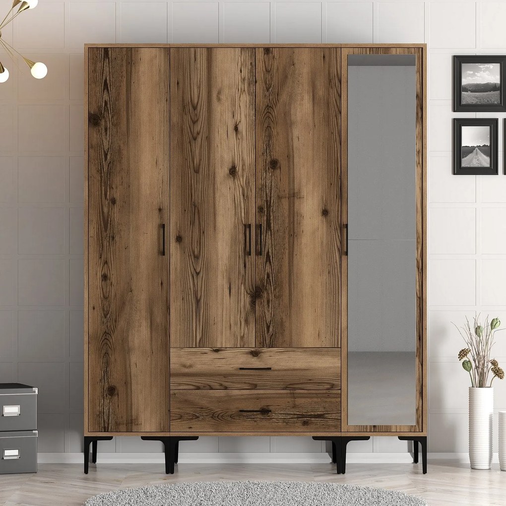 Roupeiro Kumsal STR – Nogueira – 160x47,5x201,4 cm