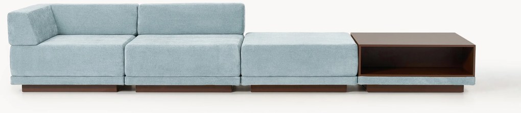 Sofá modular Colin (4 lugares) com mesa de centro e pufe