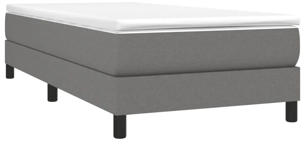 Estrutura de cama sem colchão 90x200 cm tecido cinzento-escuro