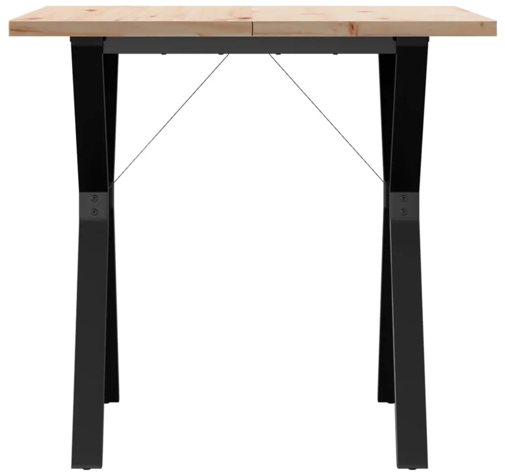 Mesa de jantar estrutura em Y 80x80x75,5 cm pinho/aço