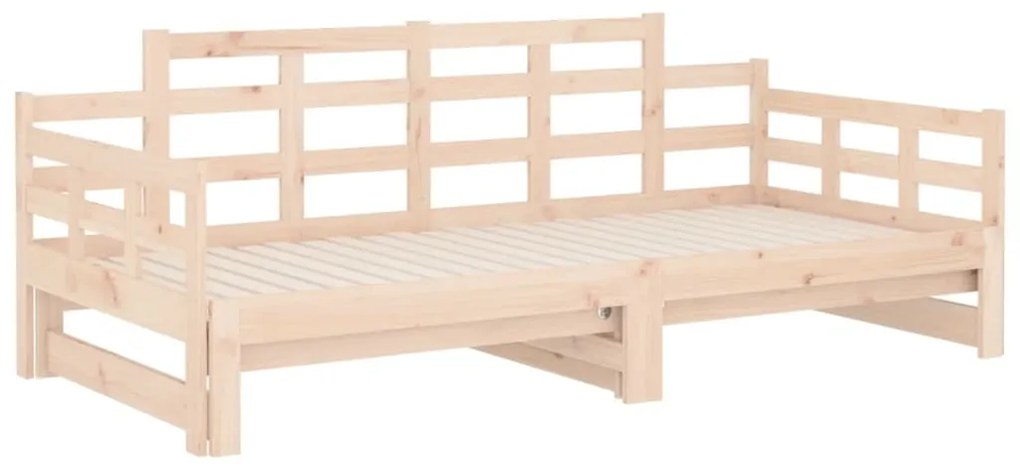 Estrutura sofá-cama de puxar 2x(80x200) cm pinho maciço