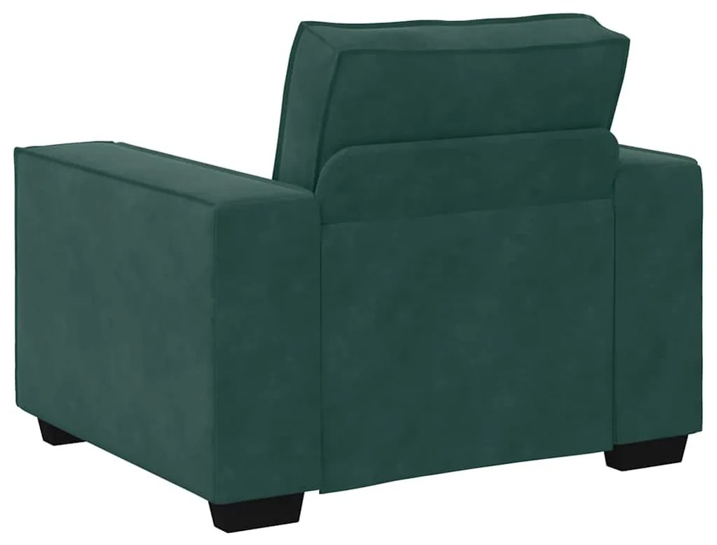 Poltrona 60 cm veludo verde-escuro