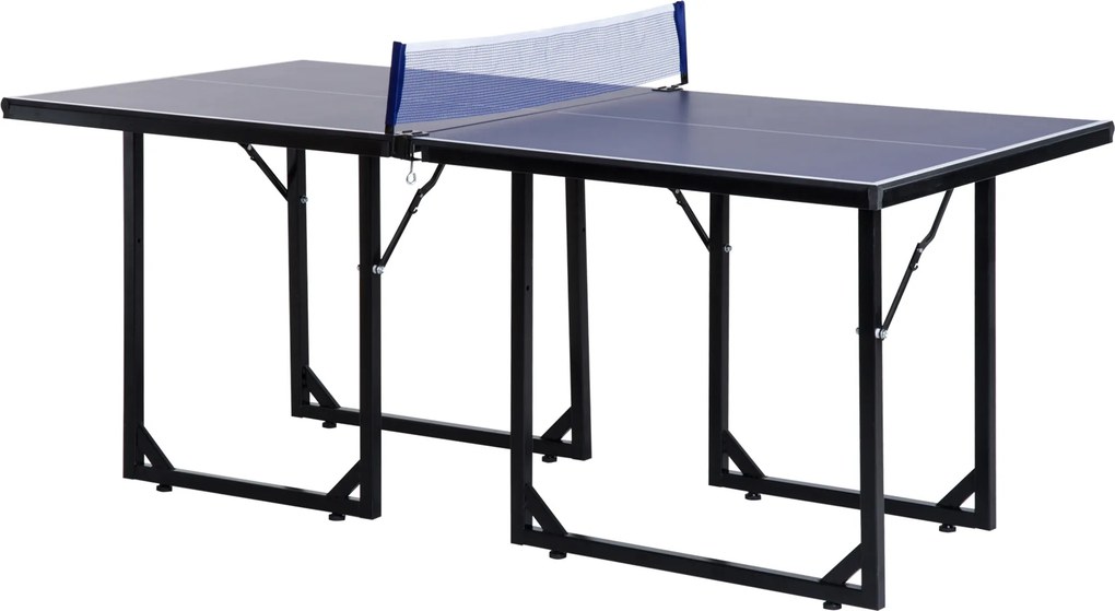 Mesa de Ping Pong Dobrável Mesa de Ping Pong Profissional com Rede e Estrutura de Aço para Interior e Exterior 182x91x76 cm Azul