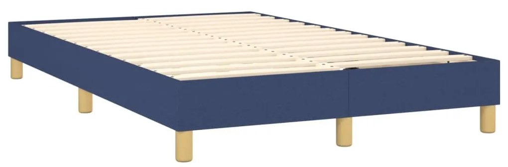 Cama box spring c/ colchão e LED 120x200 cm tecido azul