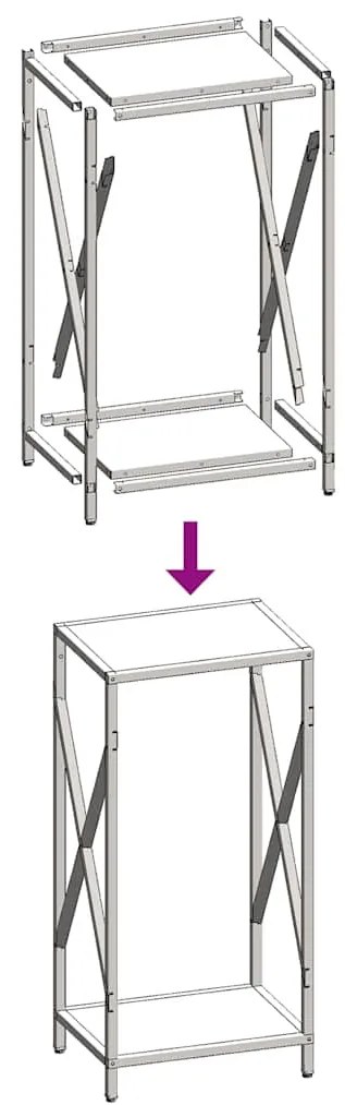 Suporte para lenha 34x25x70 cm aço laminado a frio branco