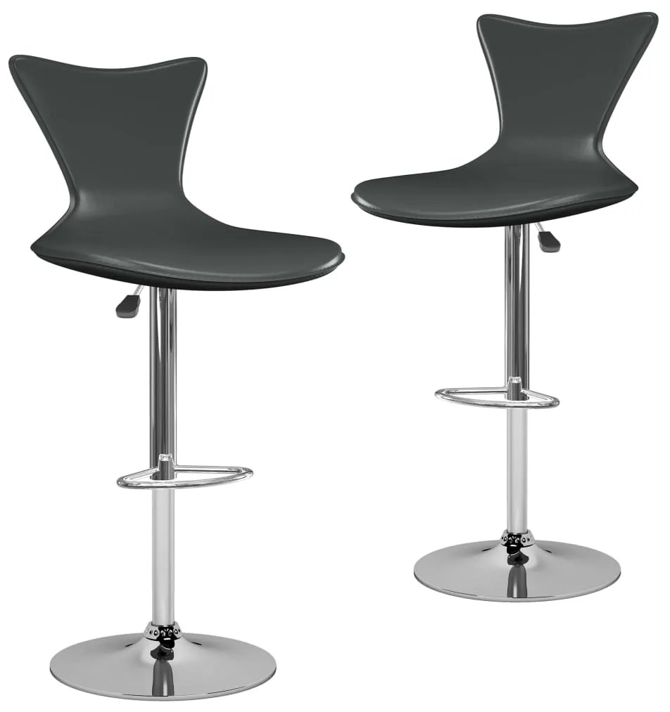vidaXL Bancos de bar 2 pcs couro artificial cinzento