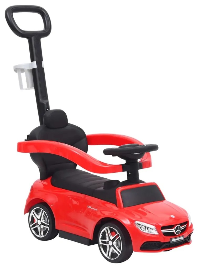 vidaXL Carro infantil de empurrar Mercedes-Benz C63 vermelho