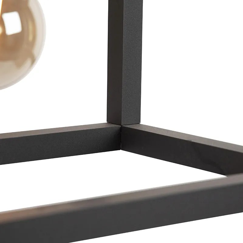 Candeeiro de suspensão industrial preto 4 luzes - Big Cage