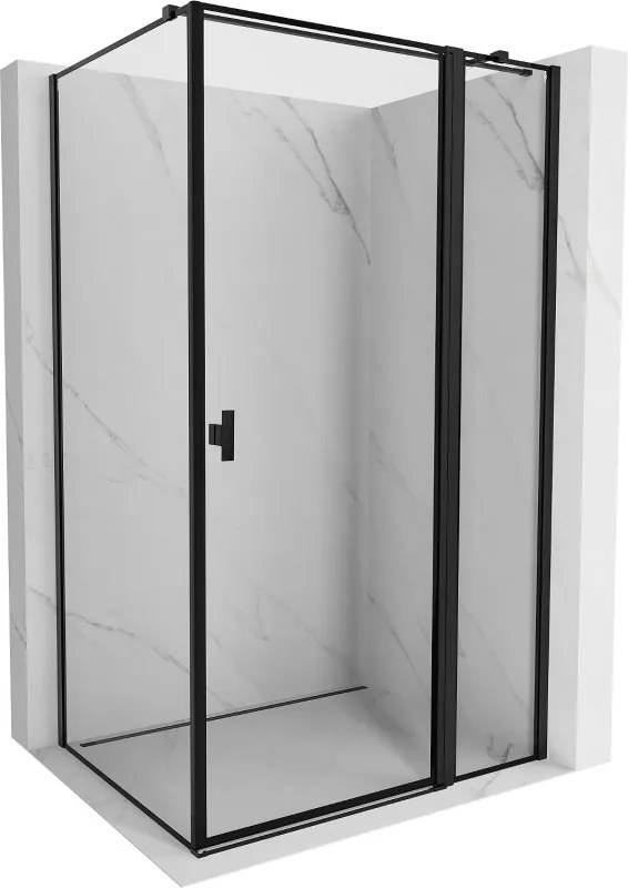Mexen Mist T cabine de duche pivotante direita 120 x 90 cm, moldura preta, preto - 8A4T-120-090-70-70-P