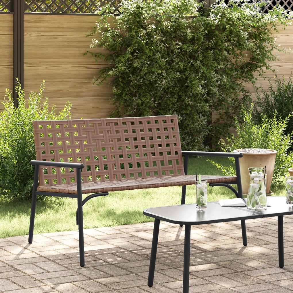 Banco de Jardim vidaXL Preto 113x79x75 cm Polirattan