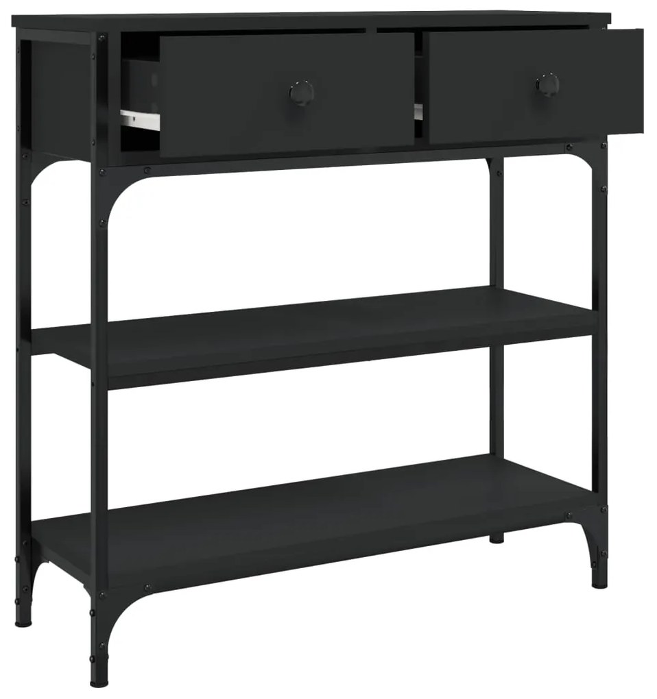 Mesa consola 72,5x25x75 cm derivados de madeira preto