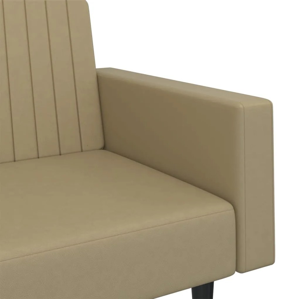 Sofá-cama de 2 lugares couro artificial cappuccino