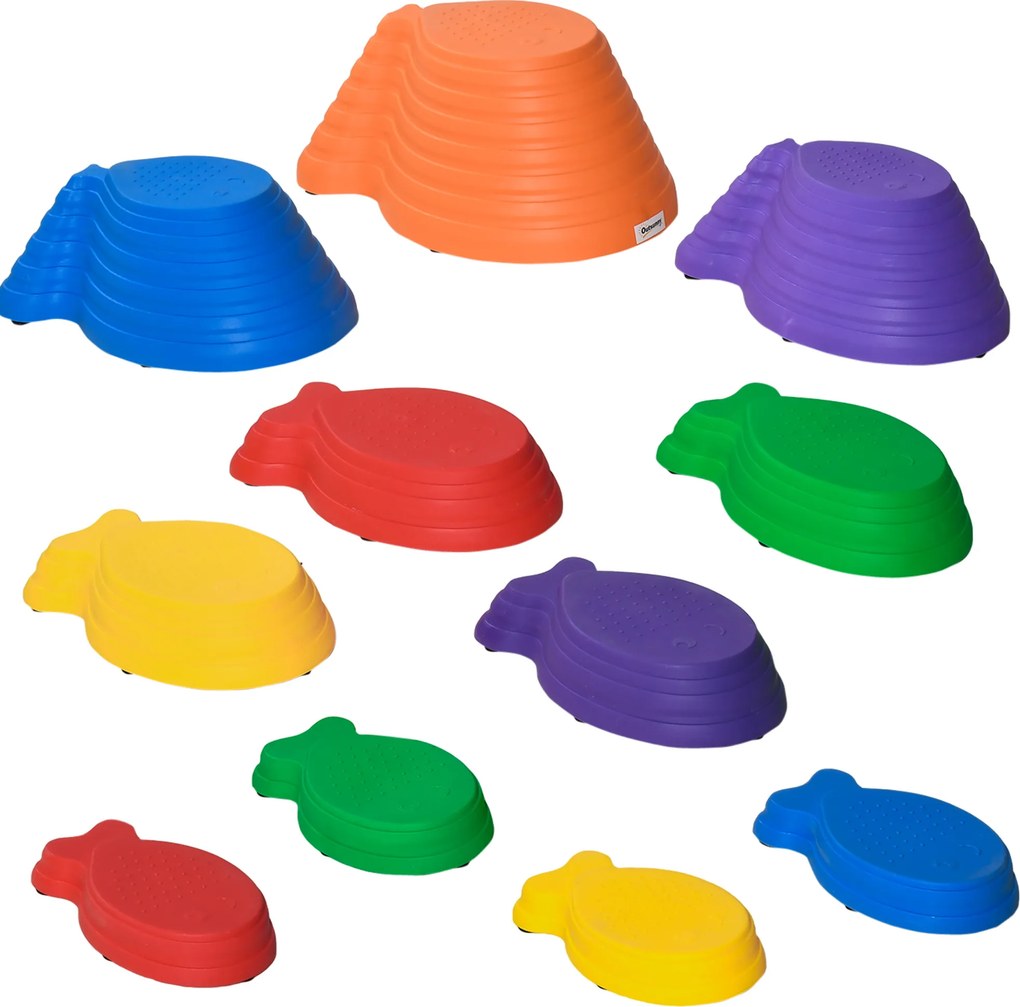 Outsunny Pedras de Equilíbrio, Pedras de Apoio, 11 Peças, empilháveis, antiderrapantes, robustas, para interior e exterior, suportam até 100 kg | Aosom Portugal