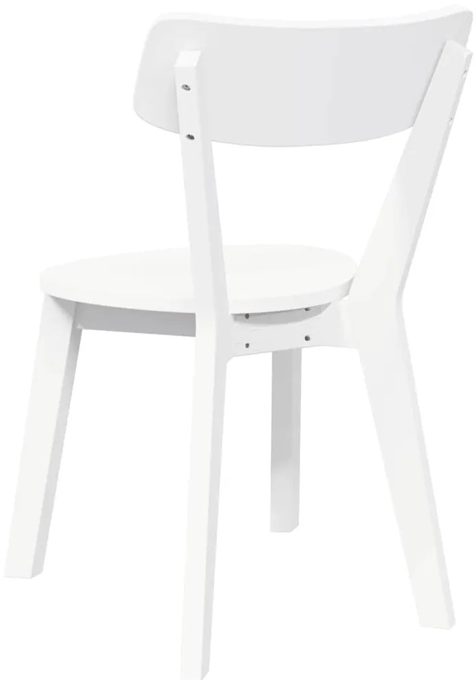 Cadeiras de jantar 2 pcs madeira de seringueira maciça branco