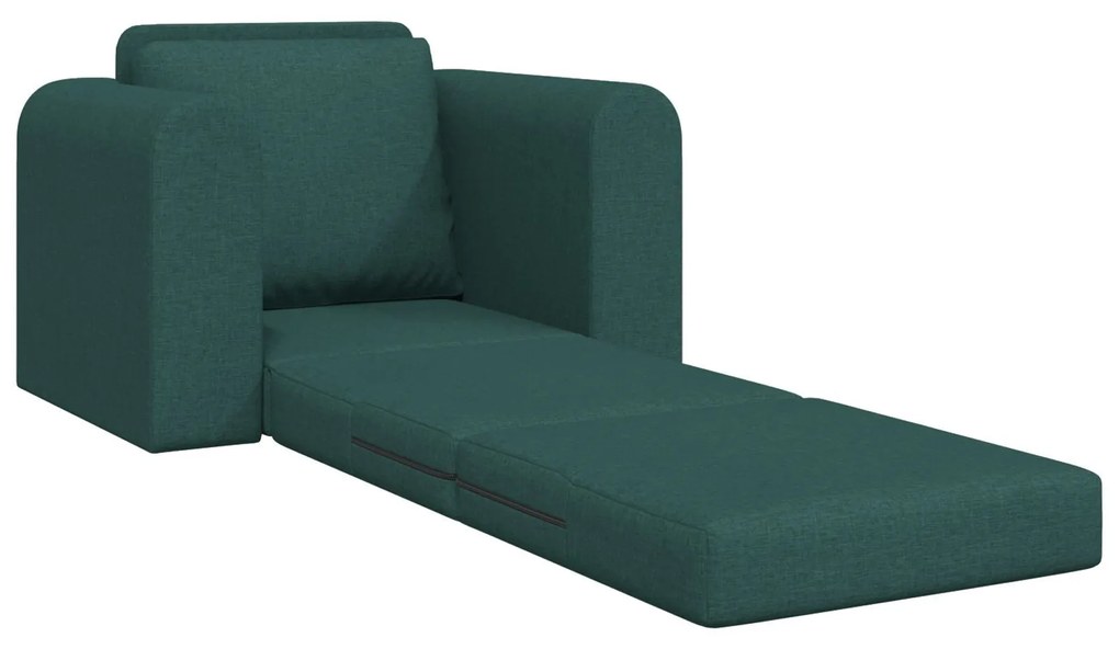 Sofá Cama de Chão 2-em-1 Verde Escuro 98x71x83 cm Tecido