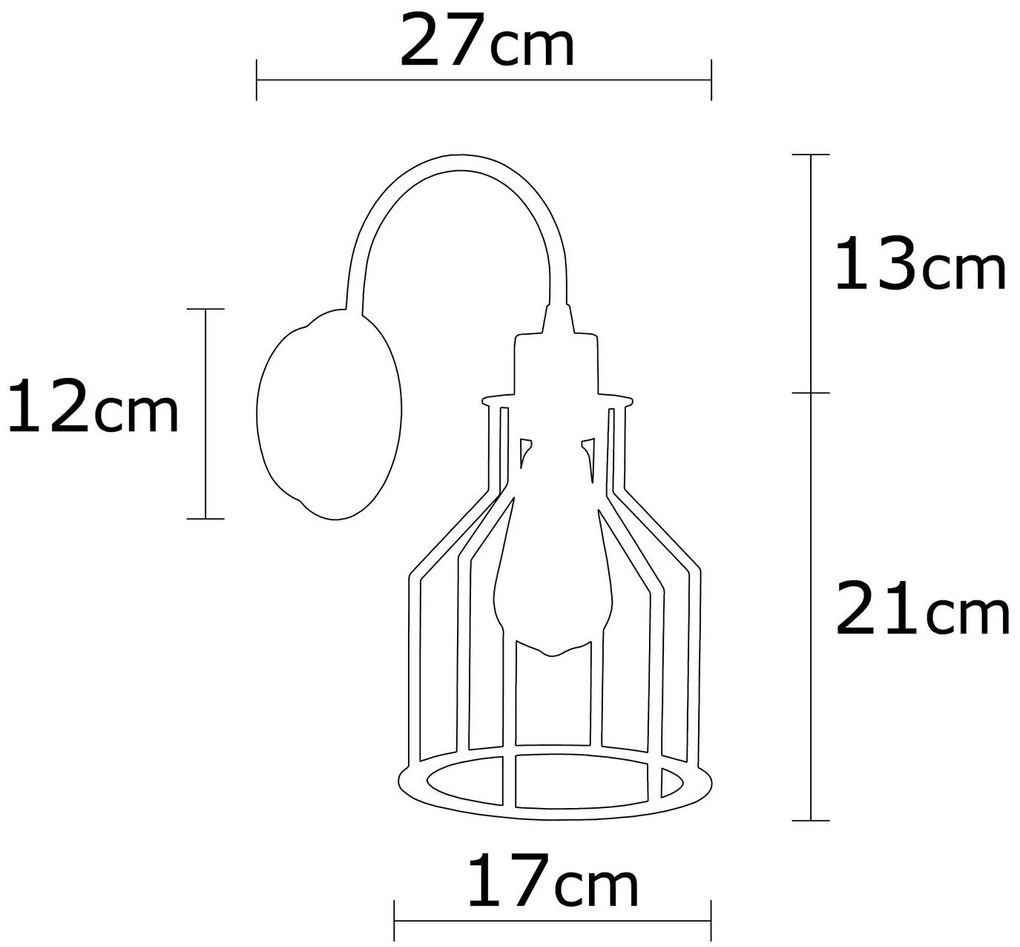 Candeeiro de Parede Alacati – Preto – 17 cm
