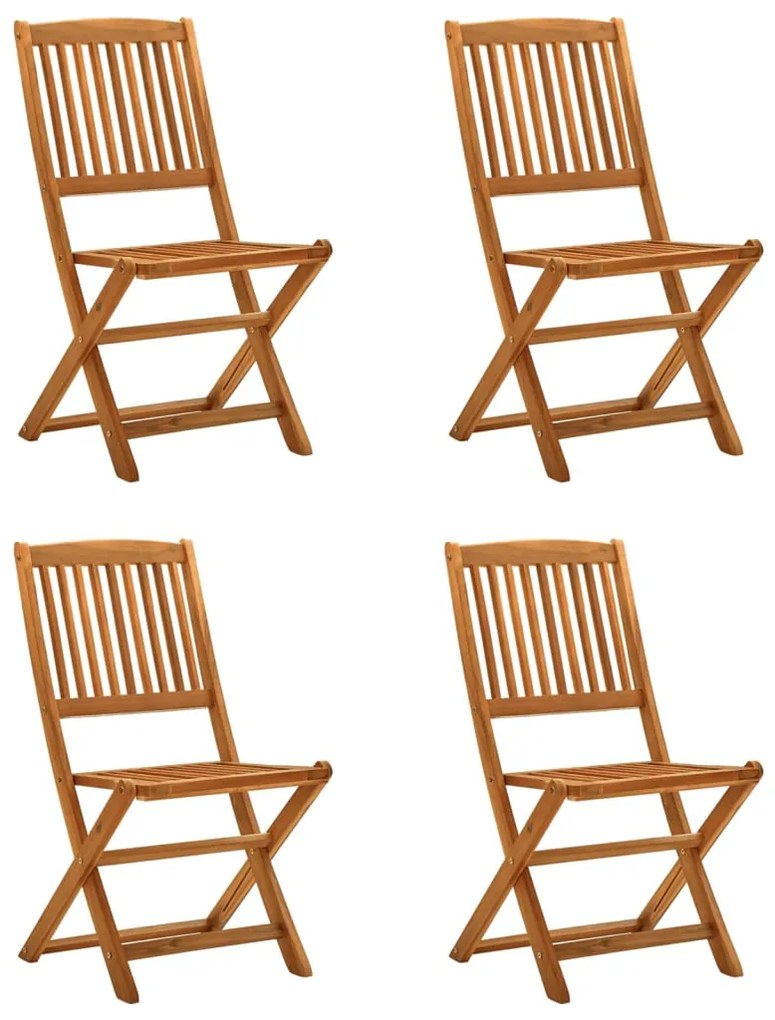5 pcs conjunto de jantar p/ jardim madeira de acácia maciça