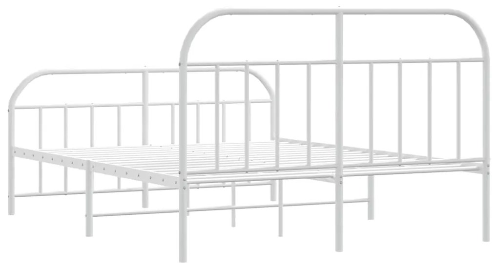 Estrutura de cama com cabeceira e pés 160x200 cm metal branco