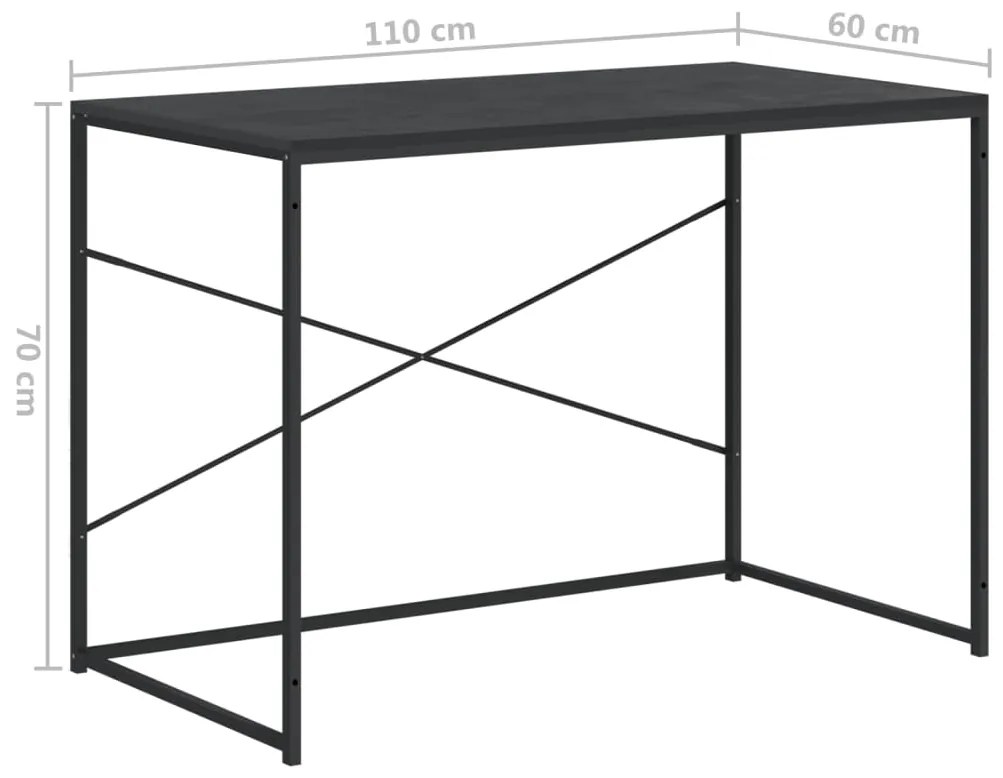Secretária de computador 110x60x70 cm derivados madeira preto