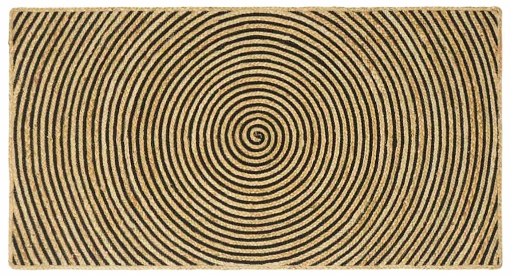 vidaXL Tapete Natural e Preto 80 x 150 cm Juta