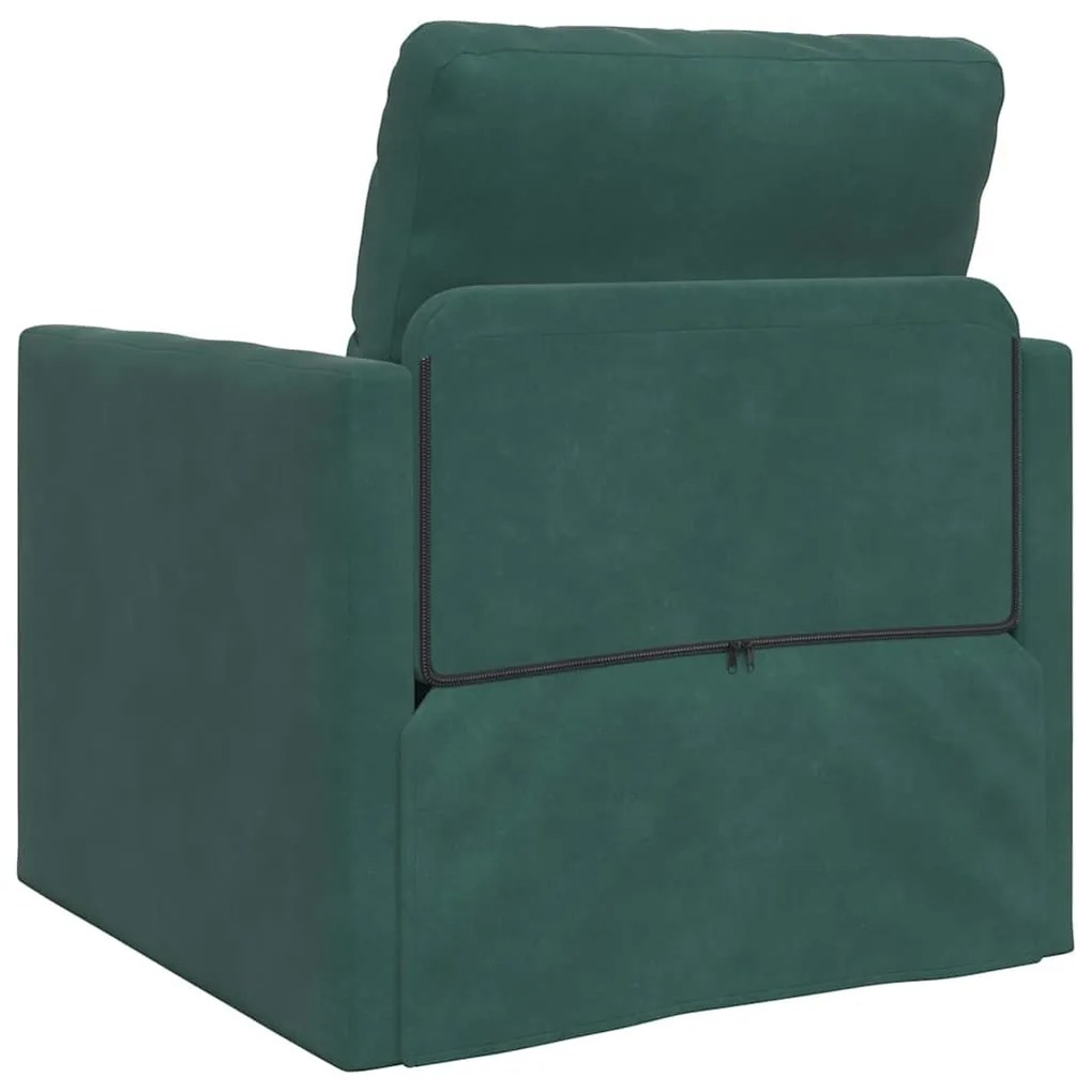 Sofá Cama 2 em 1 Verde Escuro 74x77x81 cm Veludo