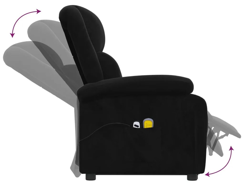Poltrona de massagens elevatória veludo preto