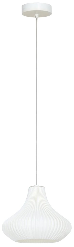 HOMCOM Candeeiro Suspensoo Moderno Candeeiro de Teto com Ecrã de Impressão 3D Iluminação para Sala de Jantar Ø20,5x17,5 cm Branco