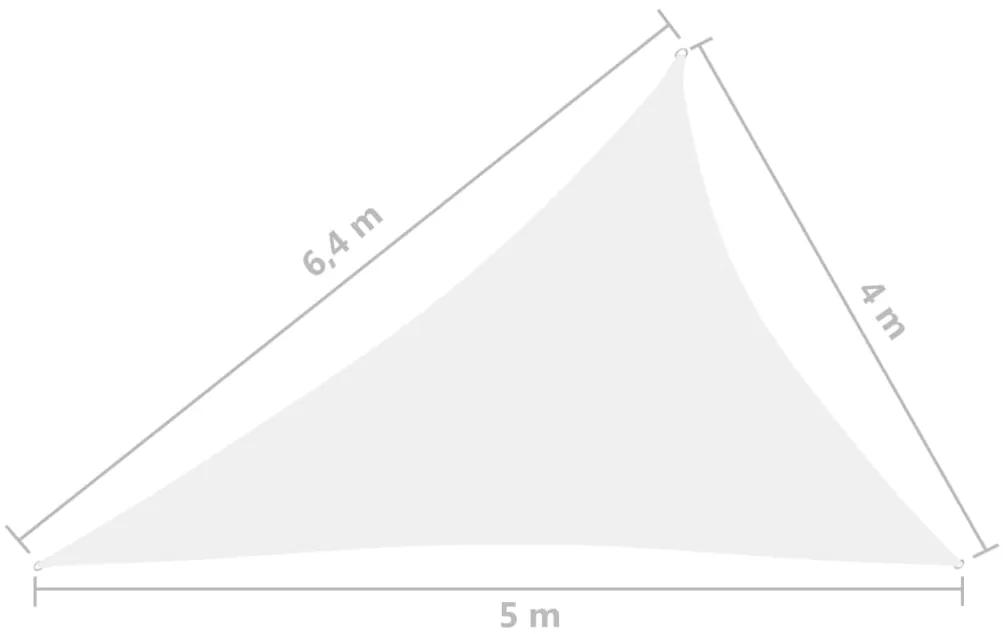 Para-sol estilo vela tecido oxford triangular 4x5x6,4 m branco