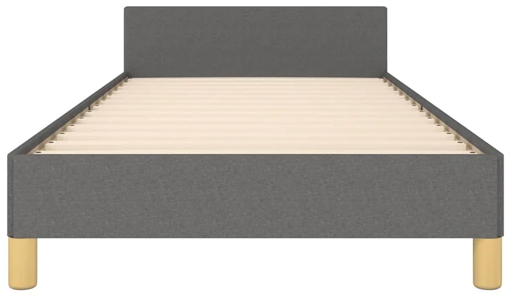 Estrutura de cama sem colchão 90x200 cm tecido cinzento-escuro