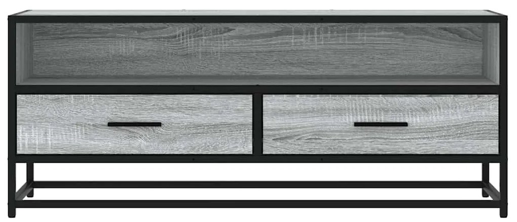 Móvel p/ TV 100x34,5x40 cm deriv. madeira/metal cinzento sonoma