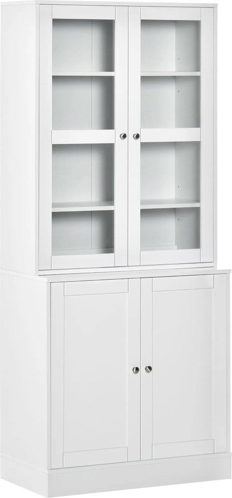 HOMCOM Estante de Livros de Parede 2 Prateleiras 76x40x178,5 cm Branco | Aosom Portugal