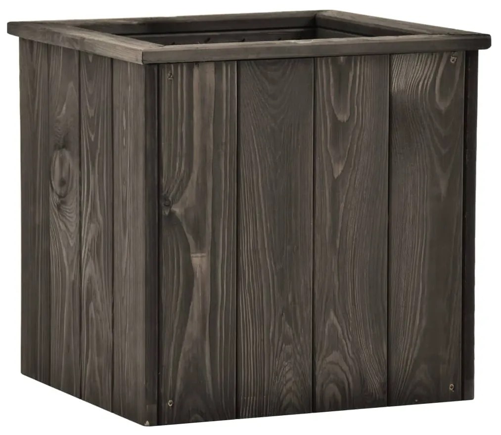 vidaXL Canteiro elevado 38x41x40 cm pinho maciço cinzento-escuro